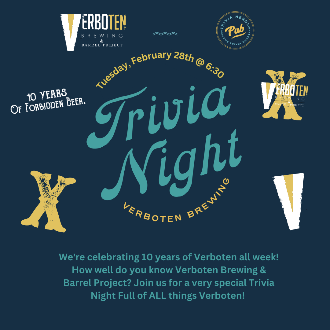 Read more about the article Special 10 Years Of Verboten Trivia Night!