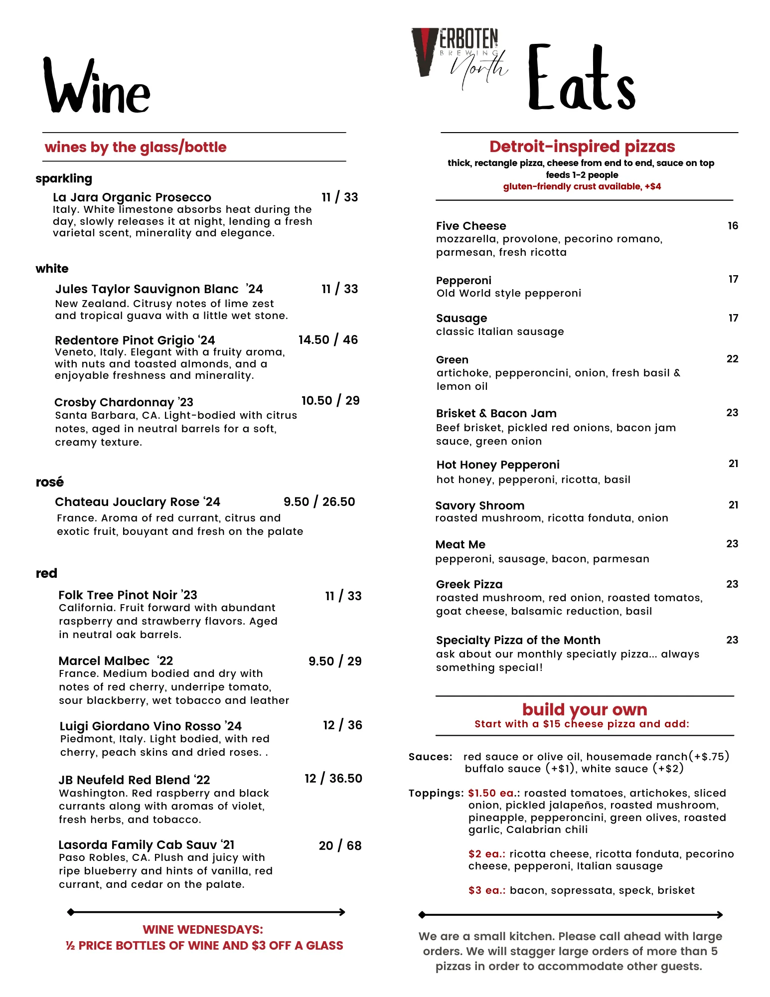 Kitchen Menu